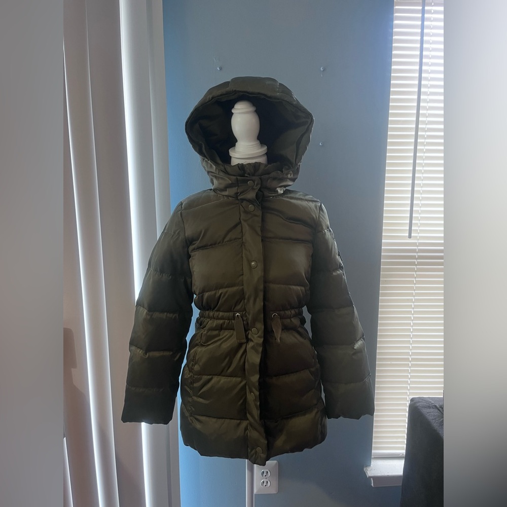 Olive Green Kids Puff Coat